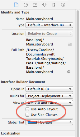 Disabling auto layout