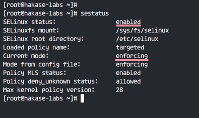 CentOS 7上的SELinux状态